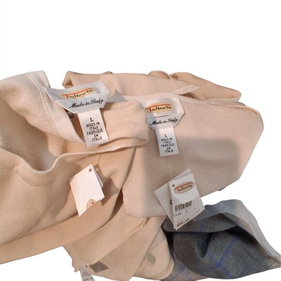 Talbots nwt 2 piece twinset cardigan shell sweaters womens L Italy chevron - Picture 7 of 7